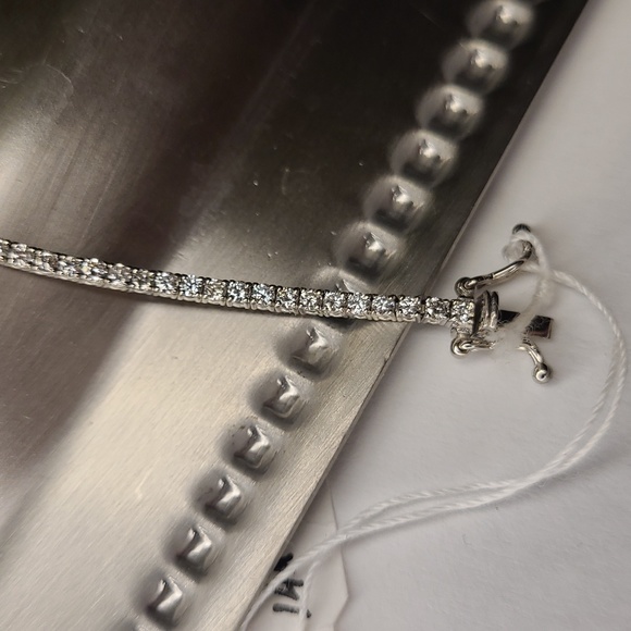 Stunning DIAMON TENNIS BRACELET  14K WHITE GOLD - Picture 8 of 8